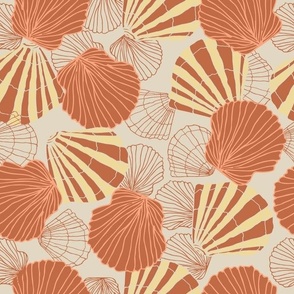 (M) Scallop Seashells | Honeybee Yellow | Med Scale | Coastal Chic