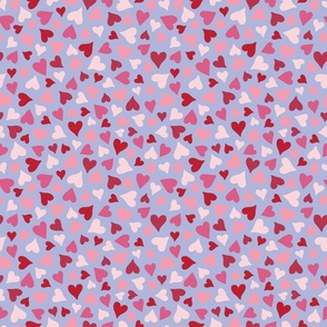 Playful Heart Confetti - Multicolor pink and red on purple lavender