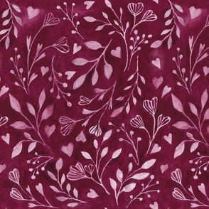 Wintery Valentine's Day -burgundy