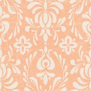 Scandinavian Damask - Peach Fuzz and Cream - Pantone