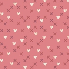 Hearts and Kisses | Tearose Pink | Cute Romantic