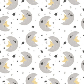 Starry Nights: Whimsical Crescent Patterns for Little Dreamers