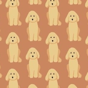 Golden Doodle Dogs - on Cocoa Brown 
