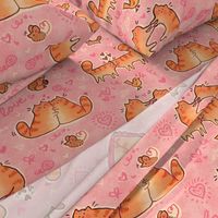 Orange Cat Valentines | Love Hearts Pink Kitty