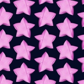 Pink Lucky Star on Black Large Scale