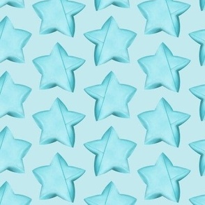 Blue Lucky Star on Light Blue Large Scale