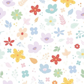 Delicate Bloomscape - Pastel Colors - Florals - Flowers - Garden - Botanicals - Nature - Buttercups