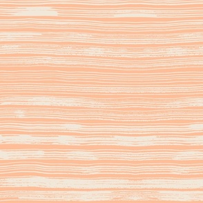 (L) Pantone Peach Fuzz Textured Hand Painted Horizontal Stripes