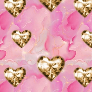 Hearts of Gold Pink marble