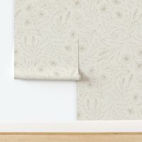 JUMBO loose floral - bone beige_ creamy white - hand painted large scale flowers