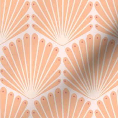 Coral Shell Mosaic in Peach Fuzz // small scale 0056 A // pink sea underwater life baby children child 