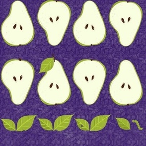 Pears with cute worms