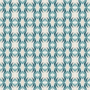 Colorful geometric abstract squares // mini scale 0022 H // symmetrical squares triangles rhombuses multicolour harmony turquoise  beige sea maritime marine