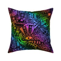 Mexican Doodles - Rainbow Black