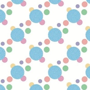 Points in different colors with pattern, white background