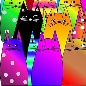 Colorful Whimsical Cats