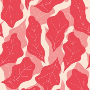 Pink forest leaves