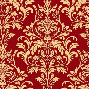 Classical Luxury Victorian Damask - Red and Gold