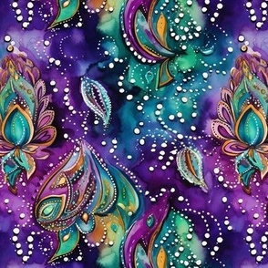 COLORFUL CARNIVAL JEWELS PURPLE BLUE 2 FLWRHT