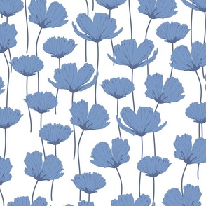 Garden Serenity - Blue Nova - Nature - Flowers - Florals - Botanicals - Buttercups - Poppies