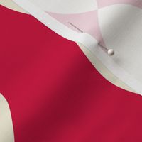 Vertical Leaf Stripes // x-large print // Pearl White on Cabaret Crimson