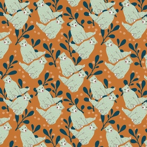 Bears in orange background