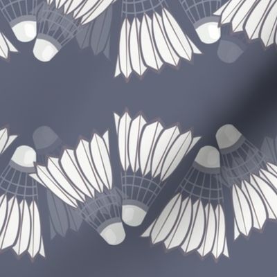 [Medium] Badminton Shuttlecocks stripes on Blue Gray Folstone