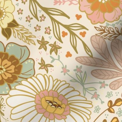 Floral madness - Original colour Cream background