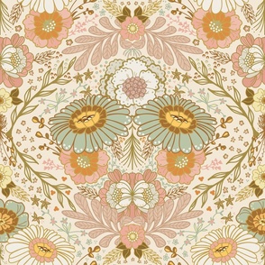 Floral madness - Original colour Cream background