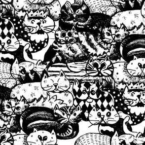 Spoonflower Fabric - Cute Cat Silhouette White Black Children Kitty Printed  on Upholstery Velvet Fabric by the Yard - Upholstery Home Decor  Bottomweight Apparel 