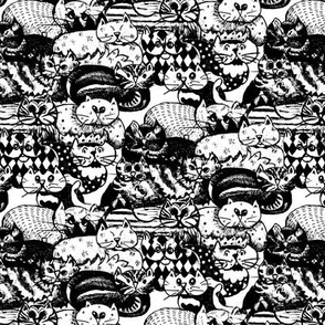 The Kitty Brigade - Cute Cat Loafs - Black and White - Small
