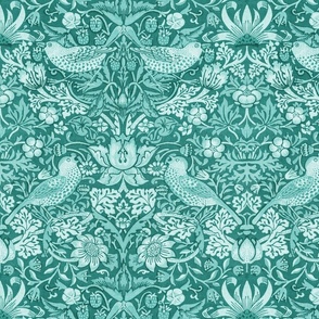 3145 - William Morris Strawberry Thief - 3145 medium - Aqua Mint