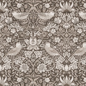 Strawberry Thief by William Morris - 3147 medium - Warm Neutral