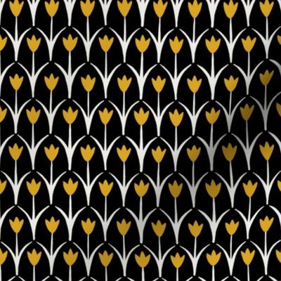 (S) little forest flowers / tulip black white and yellow 