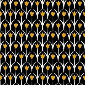 (S) little forest flowers / tulip black white and yellow 