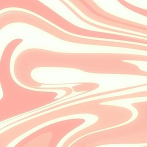 Swirls of Liquid Art Peach White and Pink