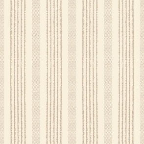 Vertical and Horizontal Textured Stripes - Cream, Gold