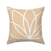 Art Deco Lotus Flower - sand - XLarge - floral, geometric, deco, beige