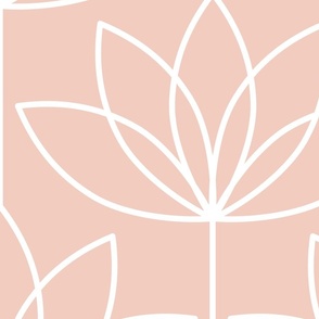 Art Deco Lotus Flower - pink pale dogwood - XLarge - pink floral, geometric, deco