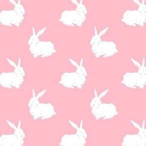 Smaller Rabbit Silhouette Sketch on Baby Pink
