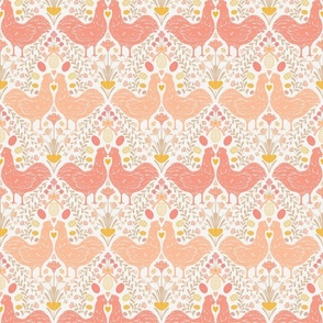 Easter chicken in peach and pink 6"