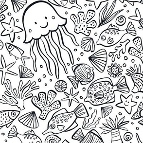 Underwater Doodle - BW - Small Version