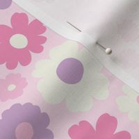  GROOVY RETRO FLOWERS 70S 60S STYLE PASTEL PINK