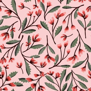 floral vine red and pink