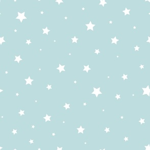 Stars - Aqua Mist - Sky - Starry Night - Kids - Nursery - Celestial - Minimalist - Pastel Colors - Seafoam Blue