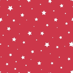 Stars - Deep Crimson - Red - Starry Night - Kids - Nursery - 4th of july - Baby Apparel - Celestial - Minimalist - Space - Night Sky