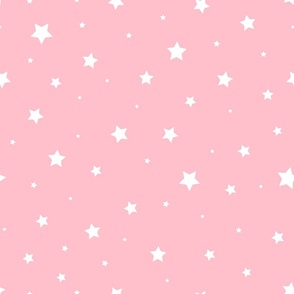 Stars - Pink - Sky - Starry Night - Kids - Nursery - Celestial - Minimalist - Pastel Colors - Girls - Girly