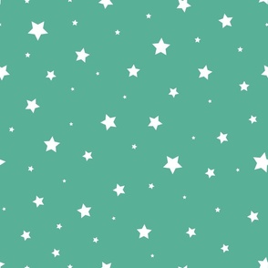 Stars - Teal Green - Sky - Starry Night - Kids - Nursery - Baby Apparel - Celestial - Minimalist