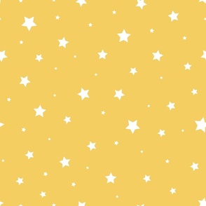 Stars - Yellow - Starry Night - Kids - Nursery - Baby Apparel - Celestial - Minimalist - Space - Night Sky
