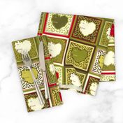 Antique Holly Hearts - Gift Tags